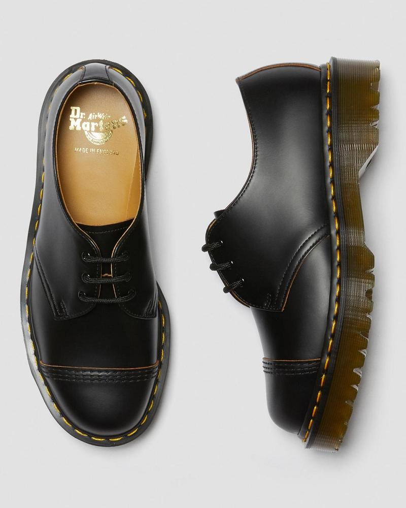 Women's Dr Martens 1461 Bex Made in England Toe Cap Oxfords Shoes Black | AU 339SGL